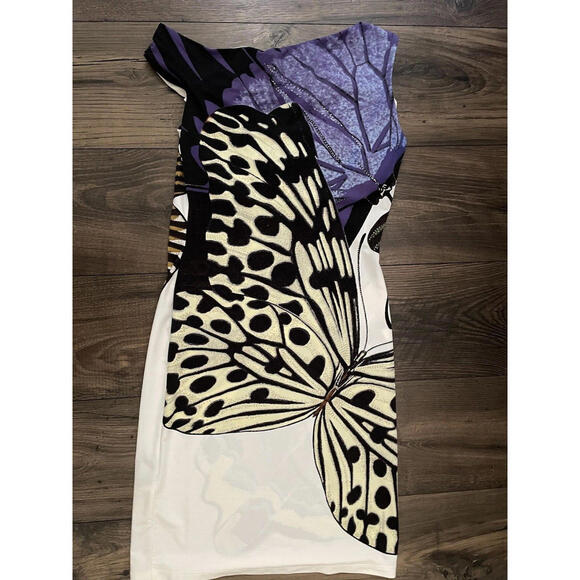 Roberto Cavalli Multicolor Butterfly Print Dress Size: 40 - Picture 3 of 9